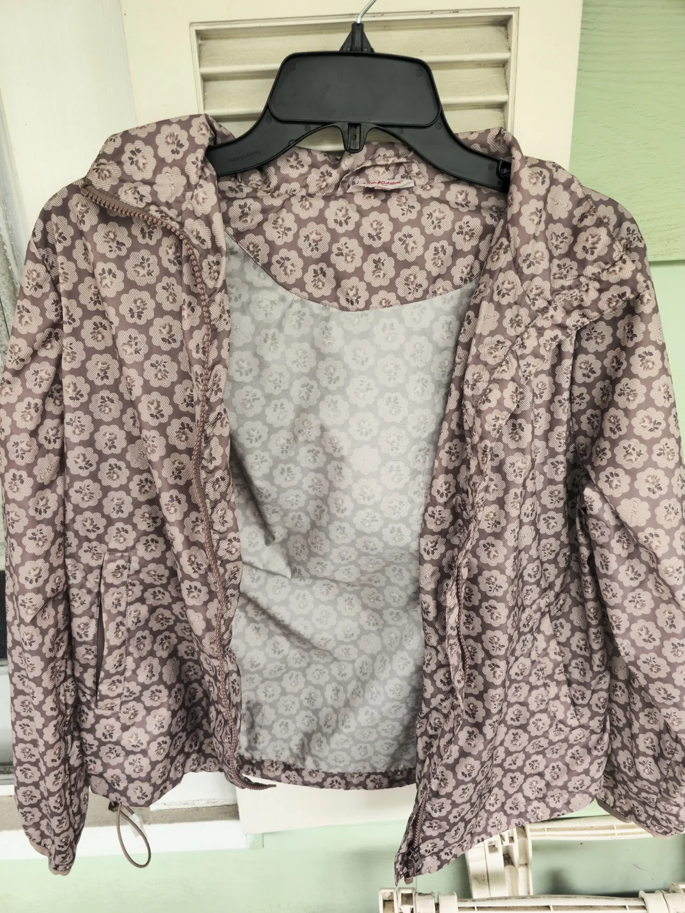 Cath Kidston Taupe and Cream Floral Lined Rain Jacket